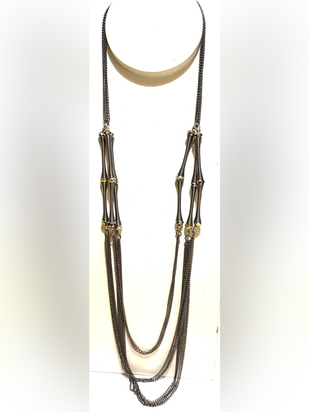 Vintage Gunmetal and Gold Multi-Chain Necklace
